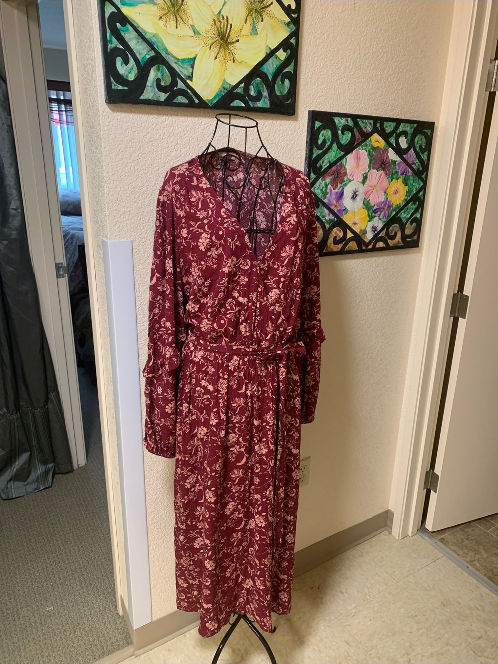 Knox Rose Burgundy Floral Maxi Dress